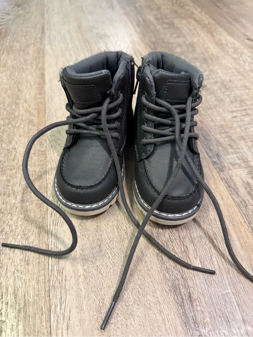 Falls Creek Kids Gray Lace-Up Ankle Dress Boots Size 6T